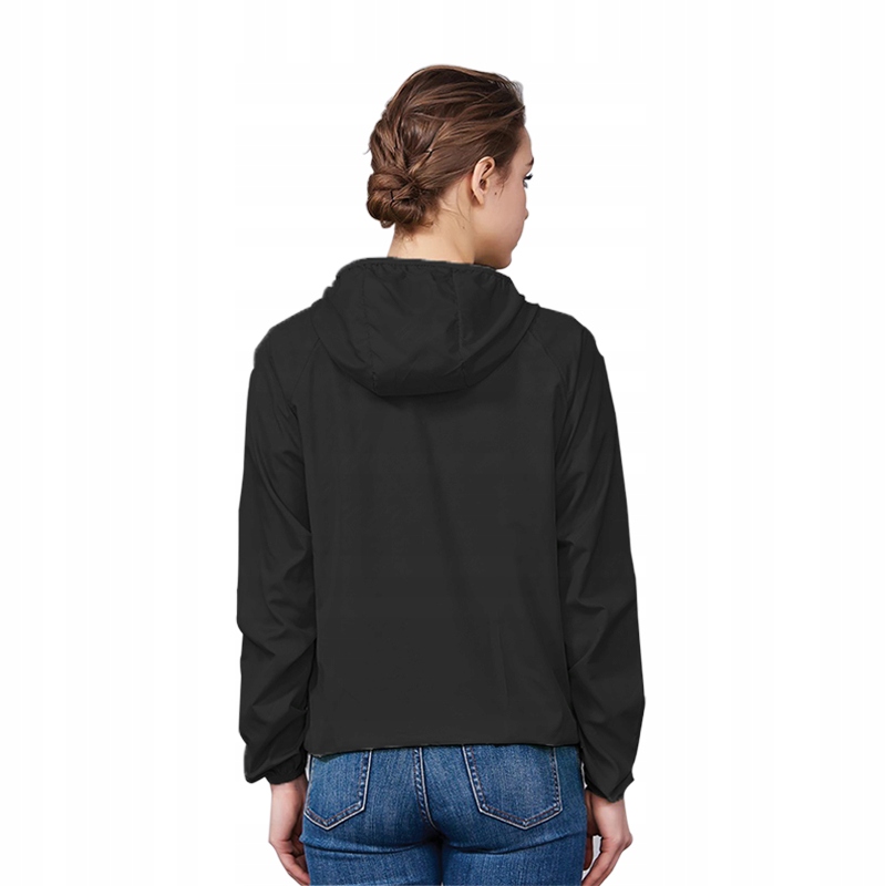 KURTKA PRZECIWDESZCZOWA Z KAPTUREM WIATRÓWKA LEKKA UNISEX CZARNA ROZ XXXL Materiał dominujący nylon