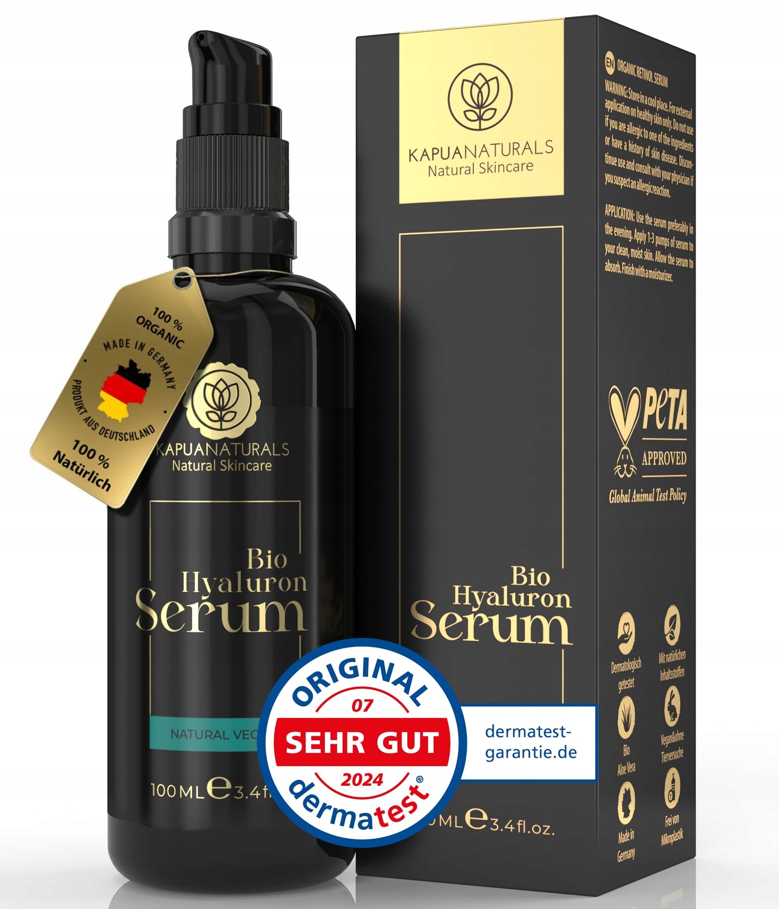 BIO Serum Z Kwasem Hialuronowym Wysokie Stężenie 100ml Wit E B5 Anti-Aging — miniatura 2