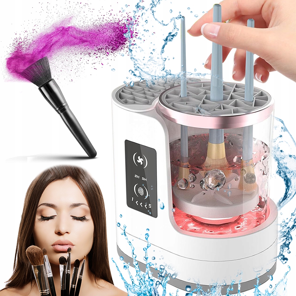 Elektrický stroj na čištění make-upových štětců 6W se sušičkou časovač