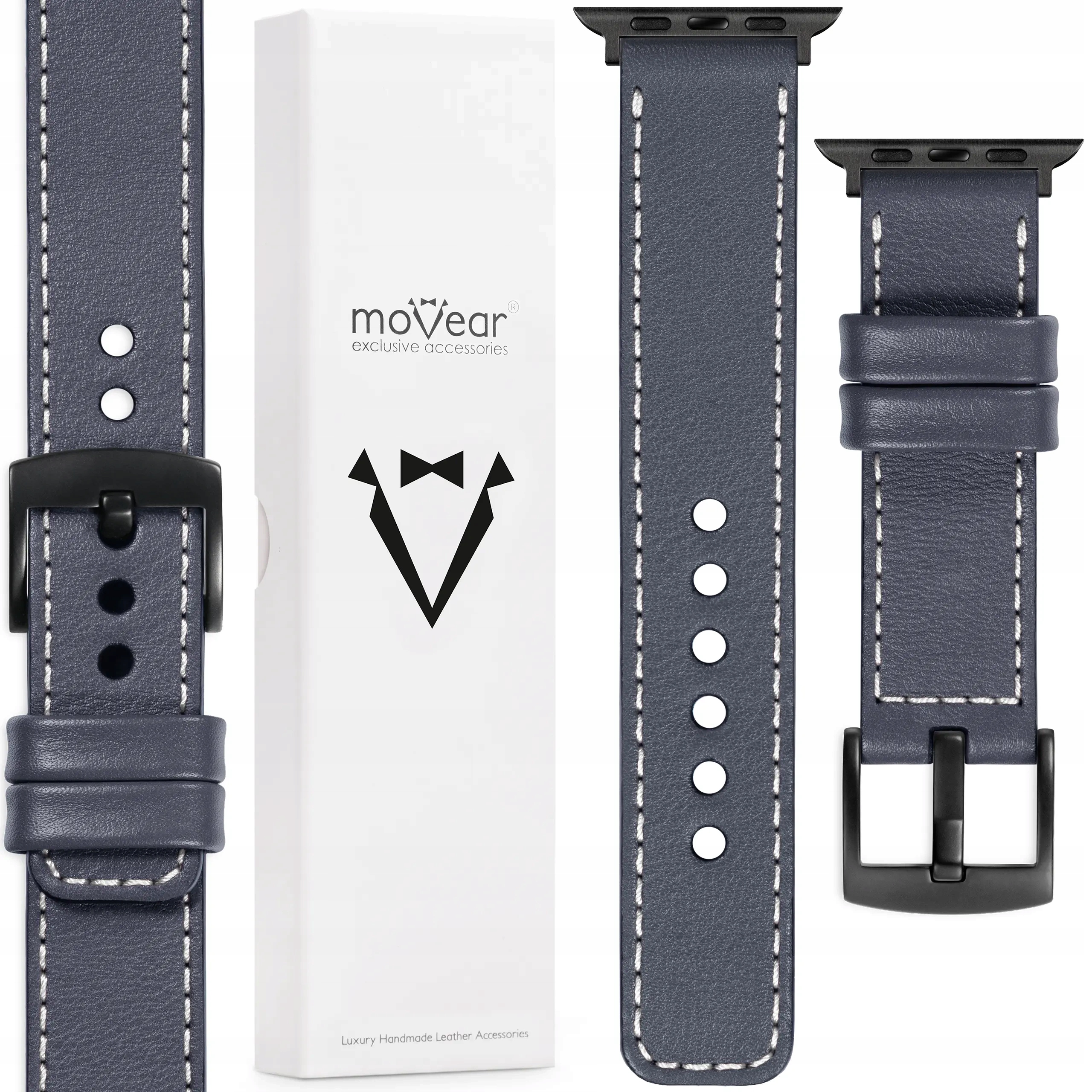 Pásek pro Apple Watch 10 9 8 7-1 Se Ultra 49/46/45 Kožený Premium Movear