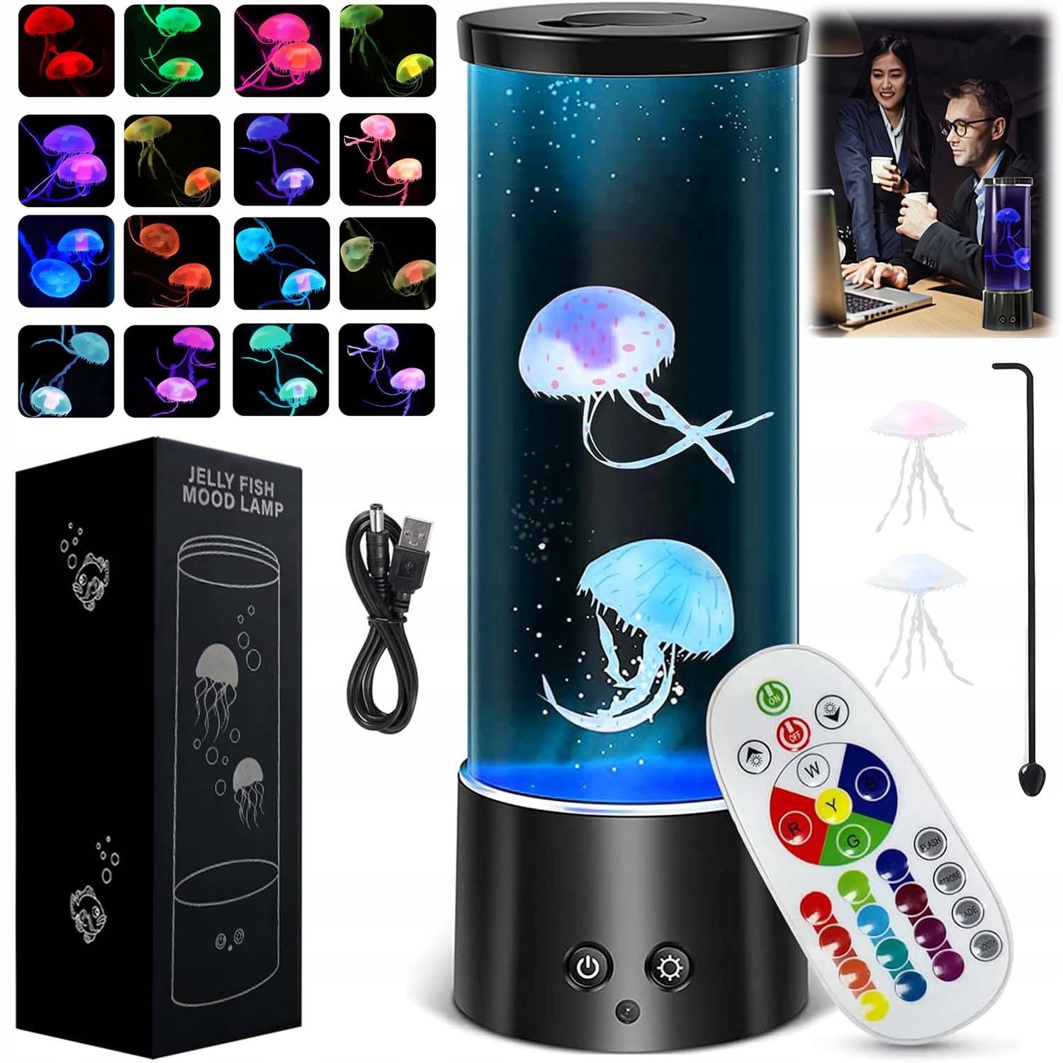 Lávová Lampa Jellyfish Rgb Na Psací Stůl Akvárium Pro Dárky Dálkový Ovladač