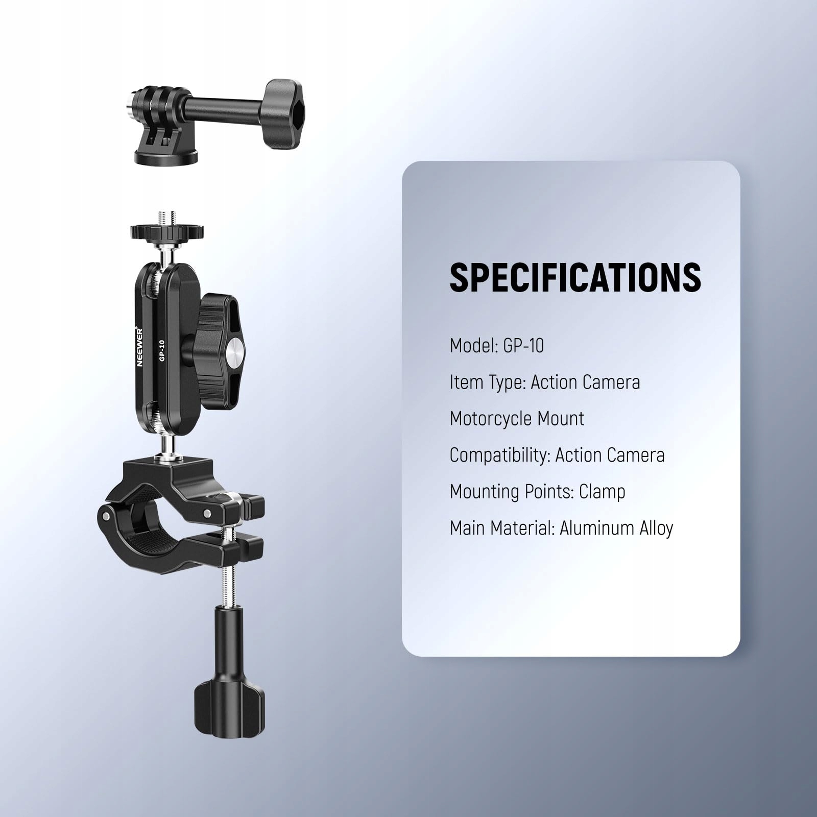Uchwyt Do Kamer Sportowych Na Kierownicę 360° GoPro Insta360 DJI NEEWER — miniatura 8