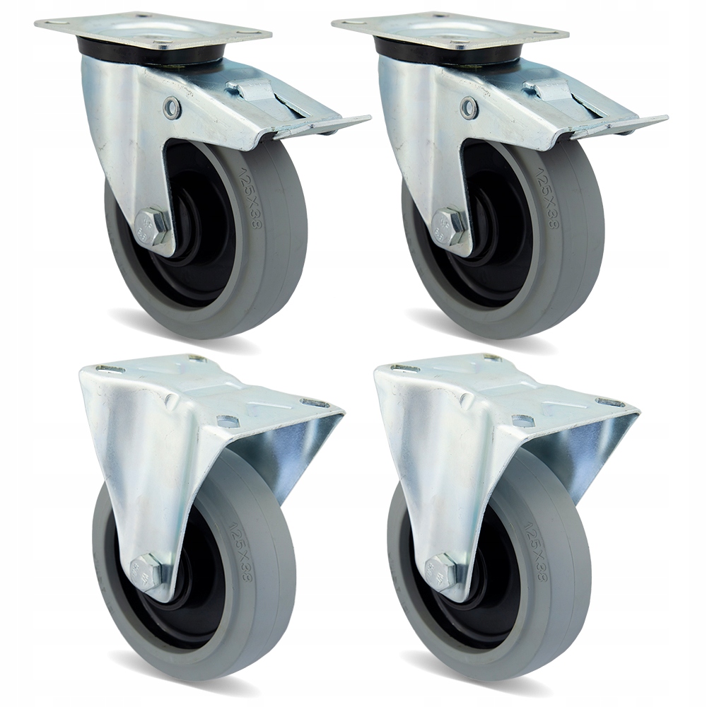 23HPOGUS125K1 Kolo Polyamid Guma FI125 kočárek komplet 4 ks