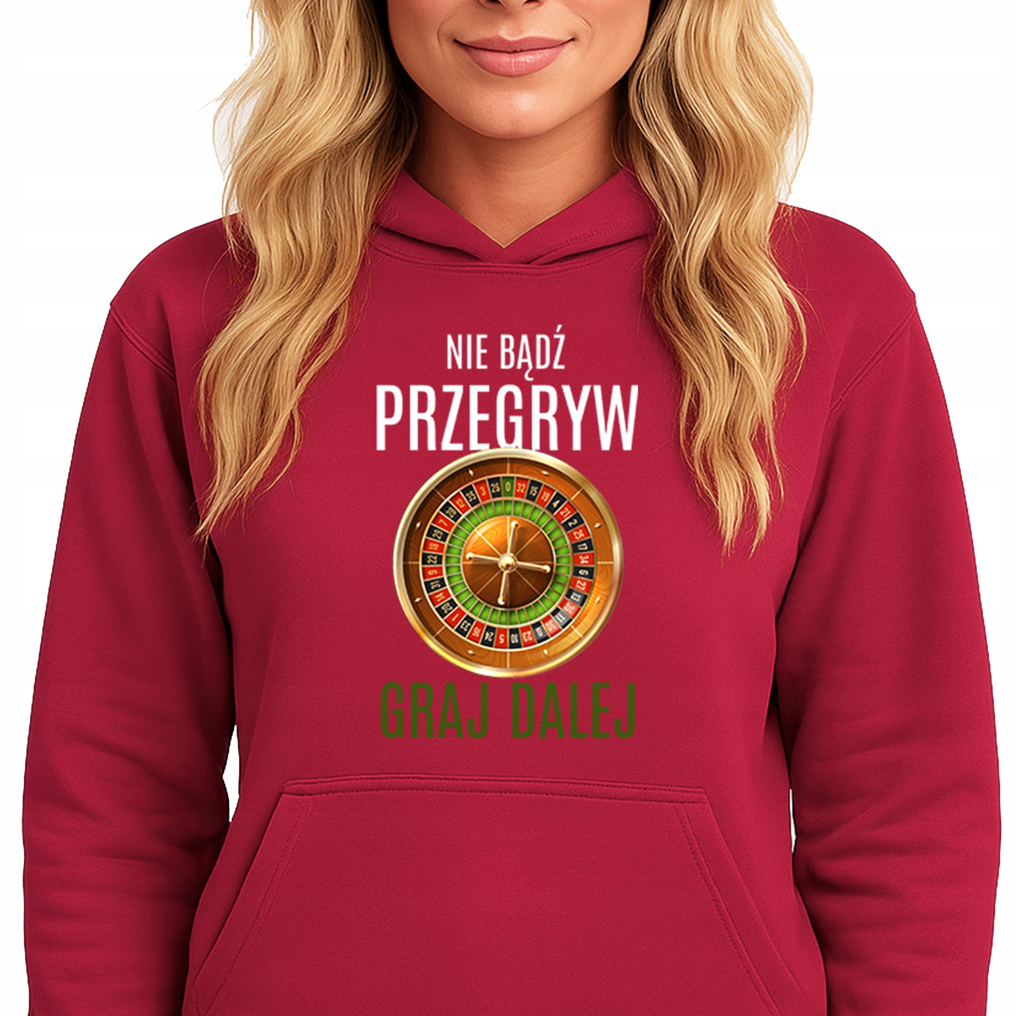 Mikina S Kapucí Červená Bavlněná Mikina Módní Nebuď Přehrávka Vel S