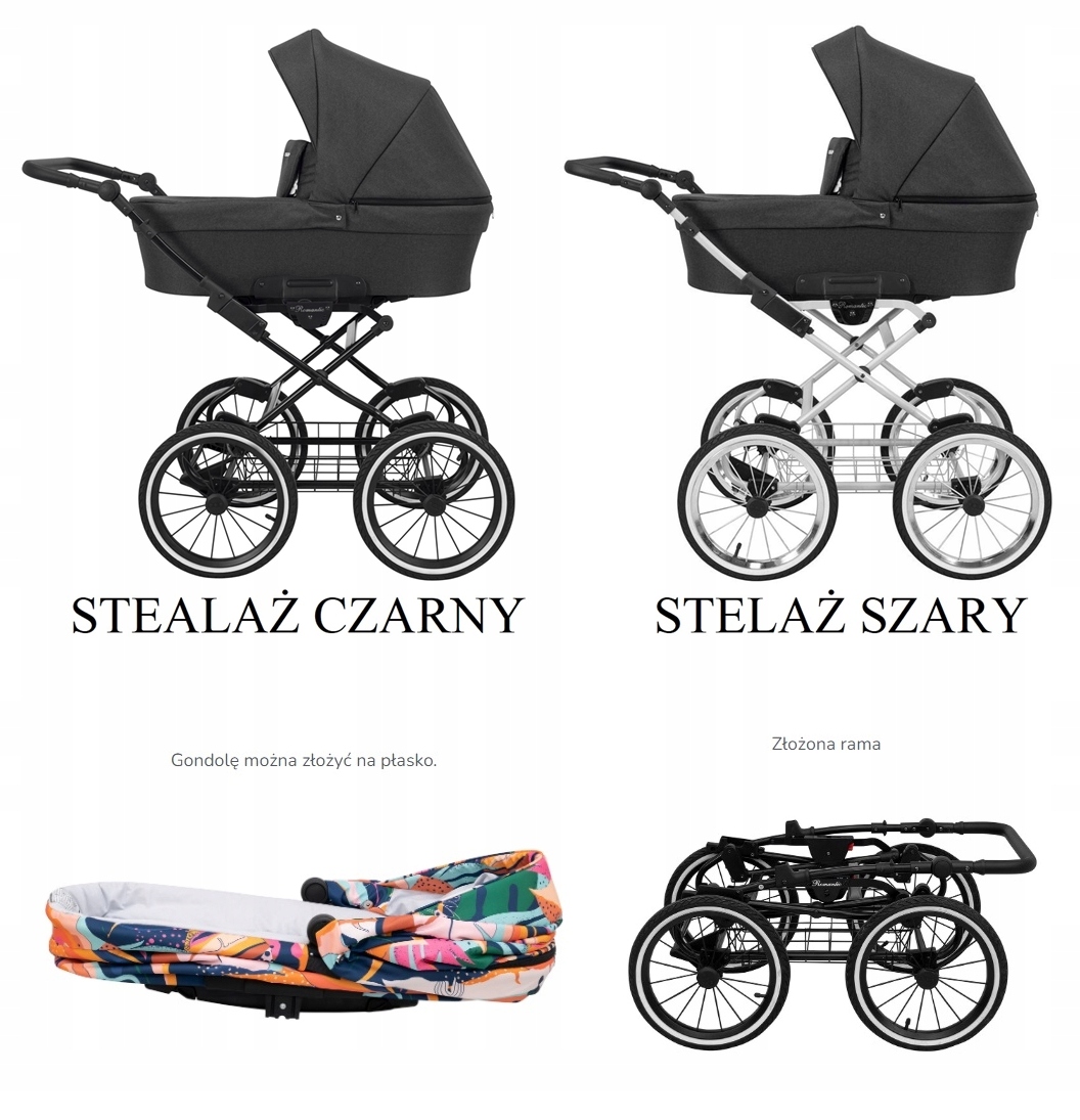 wózek retro 1w1 KUNERT Romantic 08 antracyt Kod producenta Romantic 2w1 08