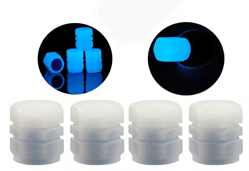 

4x Fluorescencyjne Nakrętki Na Wentyl Niebieskie