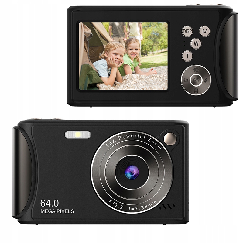 Aparat Cyfrowy Xrec Q18 Zdjęcia 64MP Filmy 4K 30fps 18x Zoom AntiShake