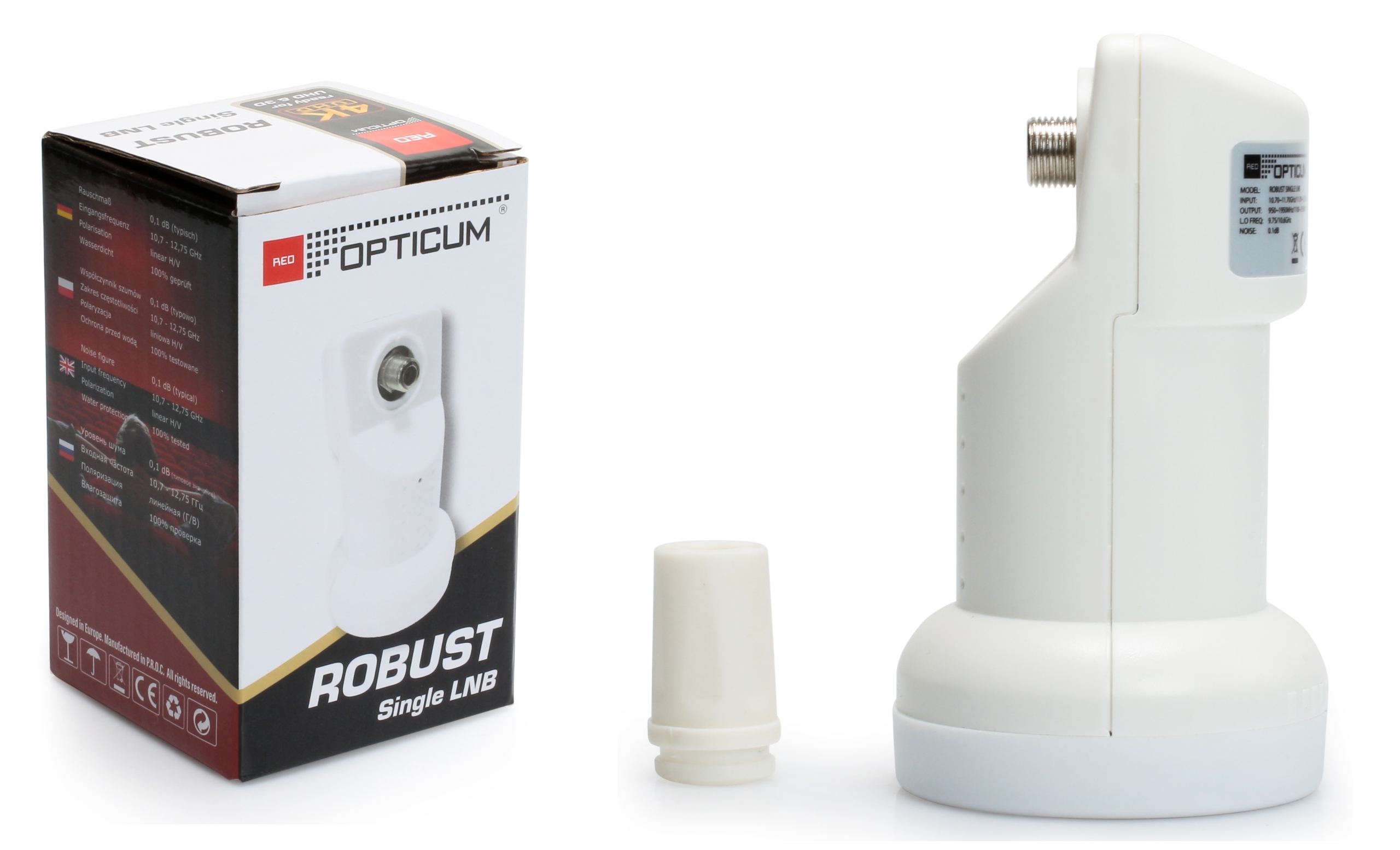 Konwerter SINGLE NC+ HD 4K Polsat 0,1dB + Osłona F