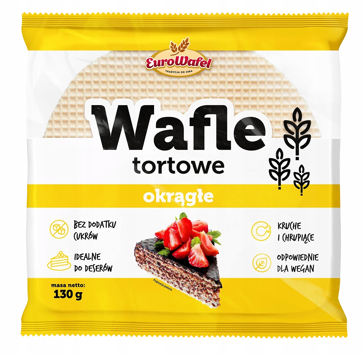 Levně Kulaté dortové oplatky na koláče a dezerty bez přidaného cukru 130 g, 14 kusů