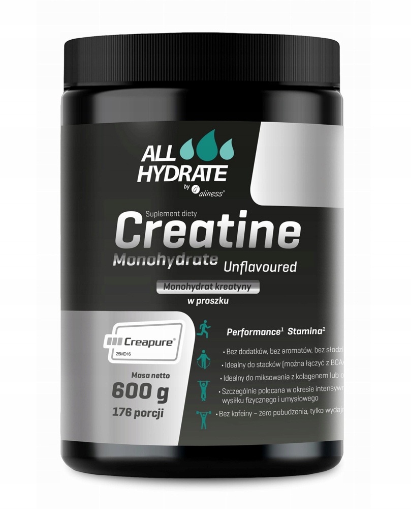 ZdowyJa ZdowyJa ZdowyJa Aliness Allhydrate Creatine Creapure 600 g