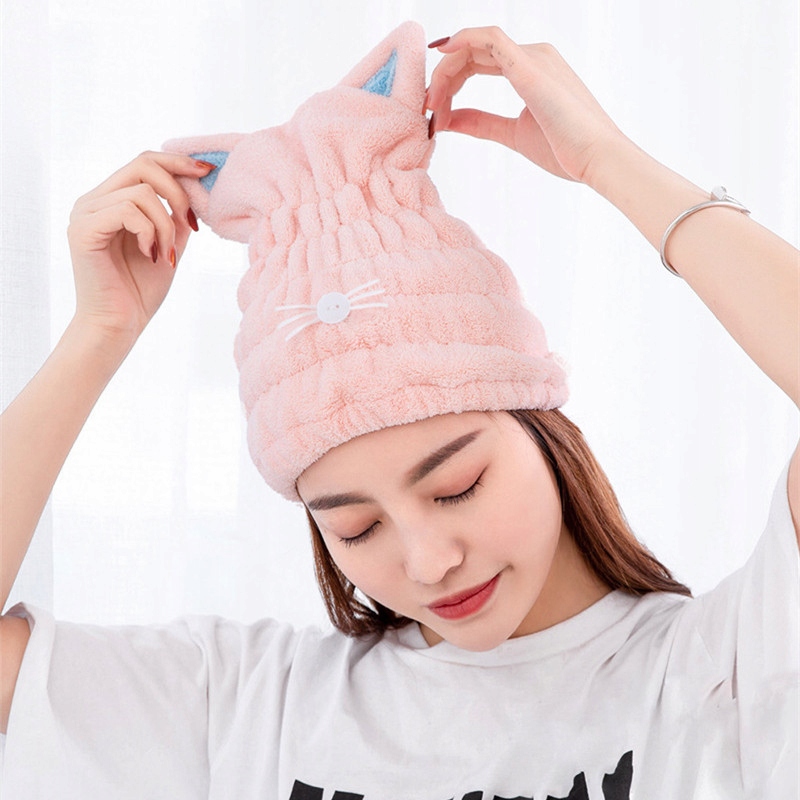 

Ręcznik Do Suszenia Włosów Czepek Kotek Różowy