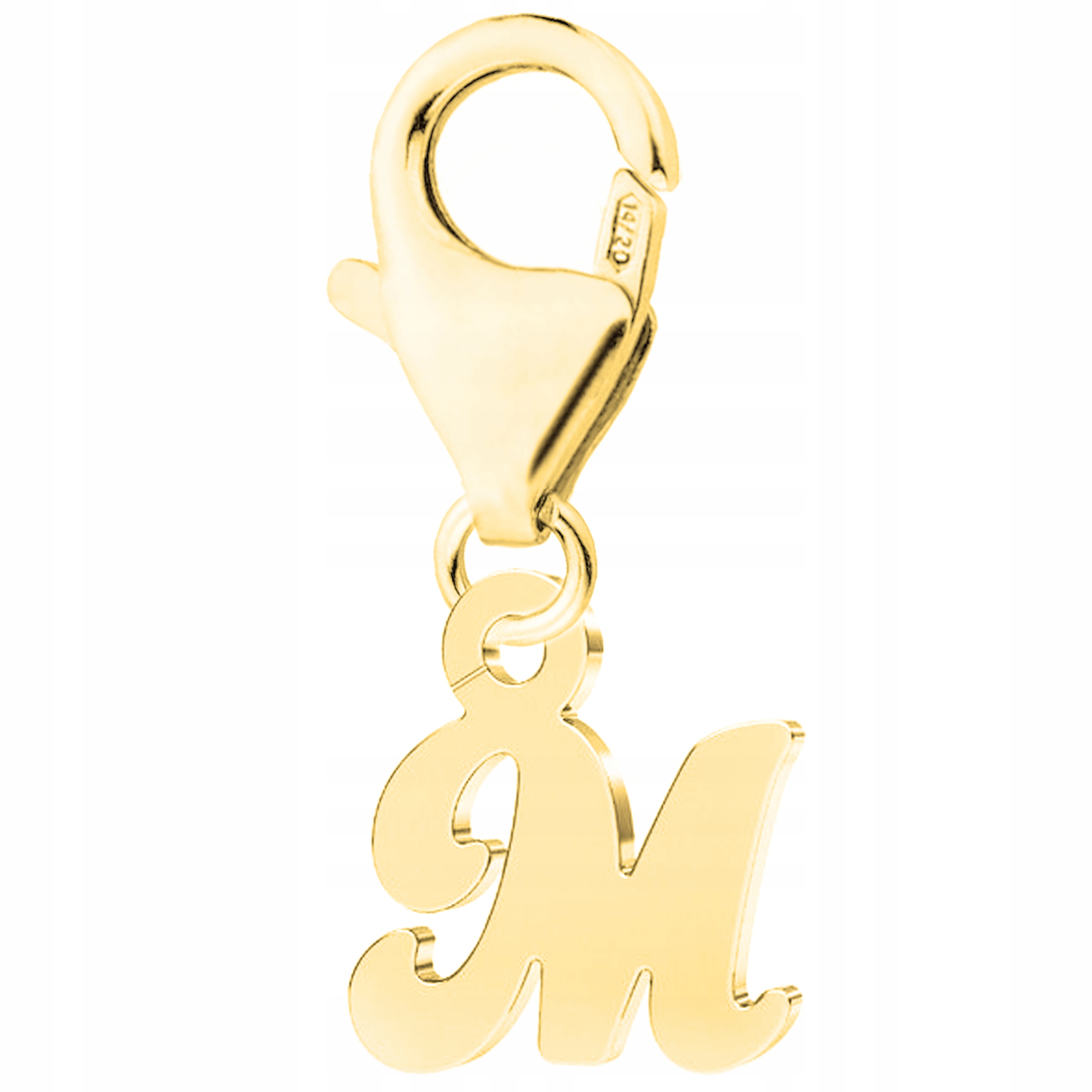 Zlatý přívěsek s iniciálou písmenkem Symbol písmene Iniciál M Stříbro 925