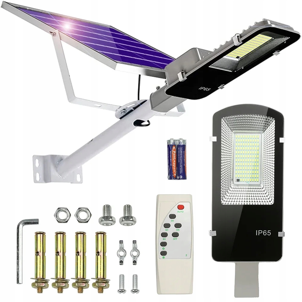 800W Mocna Latarnia Solarna Led Lampa Uliczna Czujnik Zmierzchu Pilot