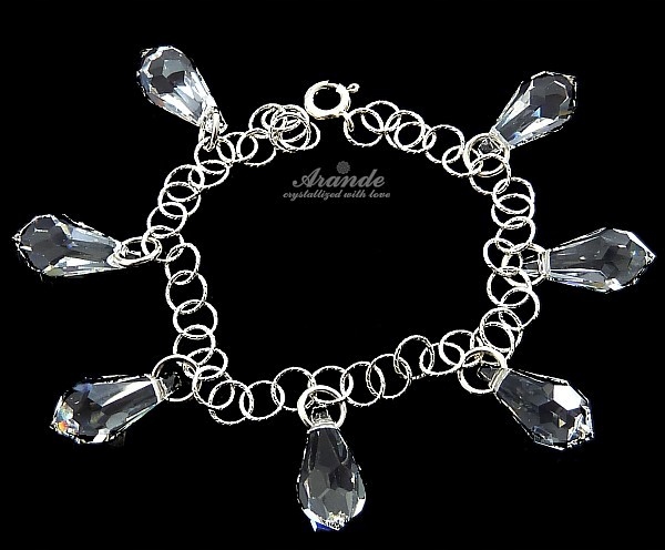 Krystaly Elegantní náramek Stříbro Crystal