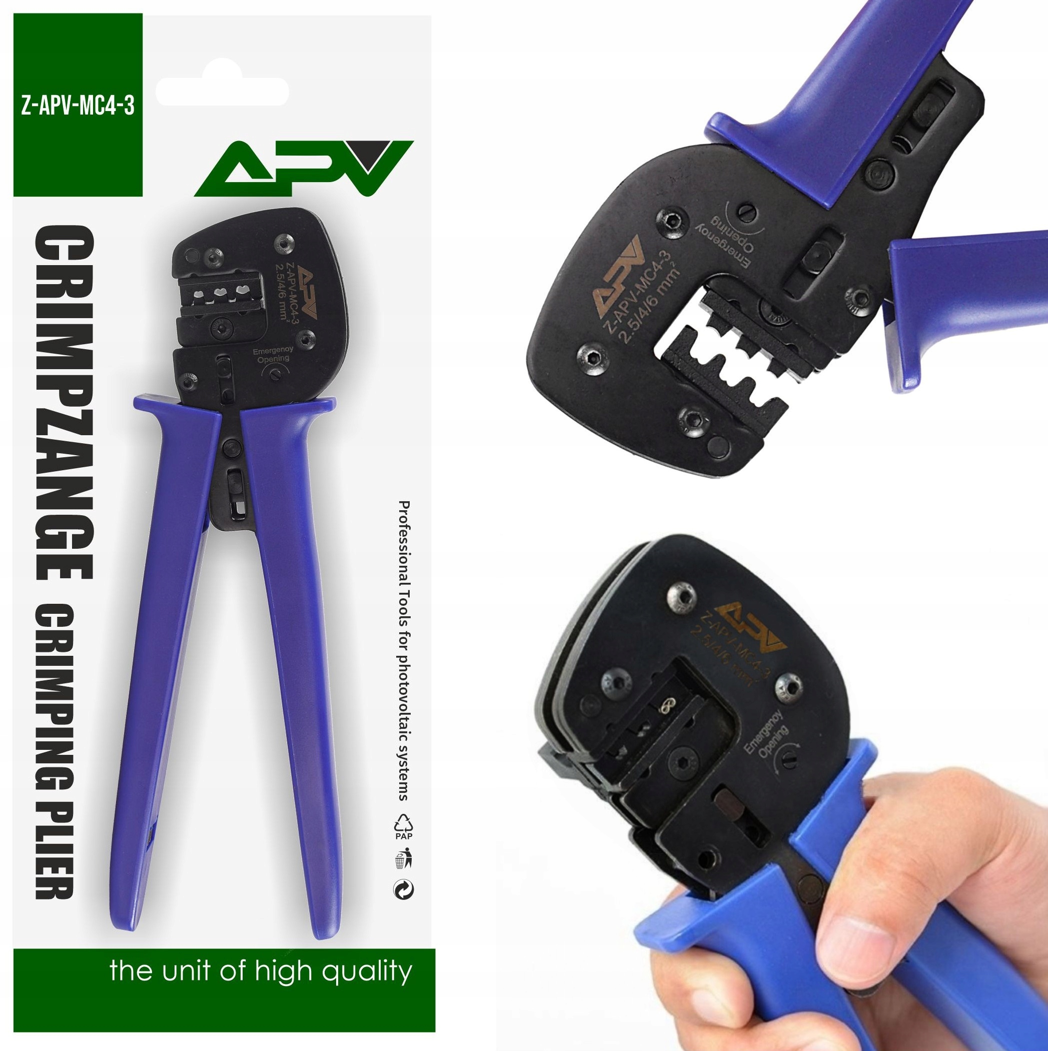 Zaciskarka Praska Do Złącz Kompatybilnych Z MC4 Solar Fotowoltaika