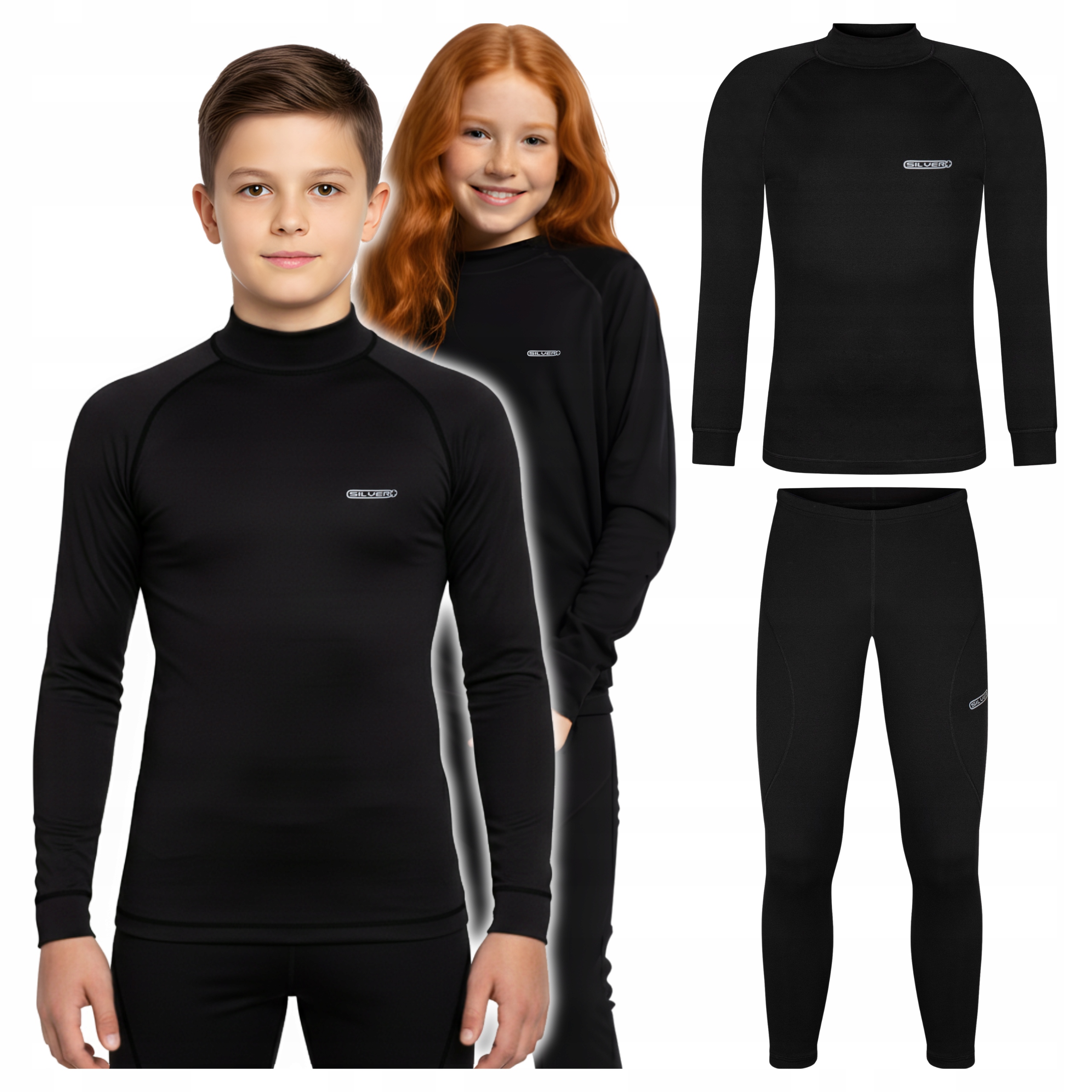 Komplet termoaktivního oblečení pro děti Mikina Kalhoty Sportovní legíny 158
