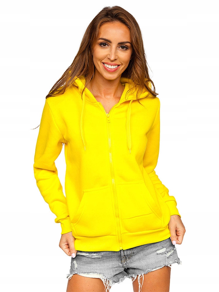 

Bluza Rozpinana Z Kapturem Żółta W03B Denley_s