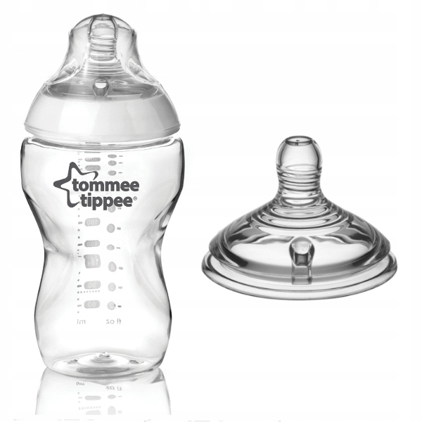 TOMMEE TIPPEE BUTELKA 340 ML ORAZ DRUGI SMOCZEK KASZKA PAPKA 6M+