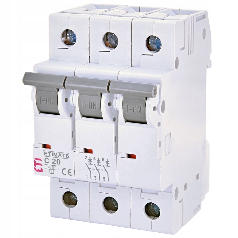 

Wyłącznik instalacyjny 3P C 20A 6kA 002145517 Eti
