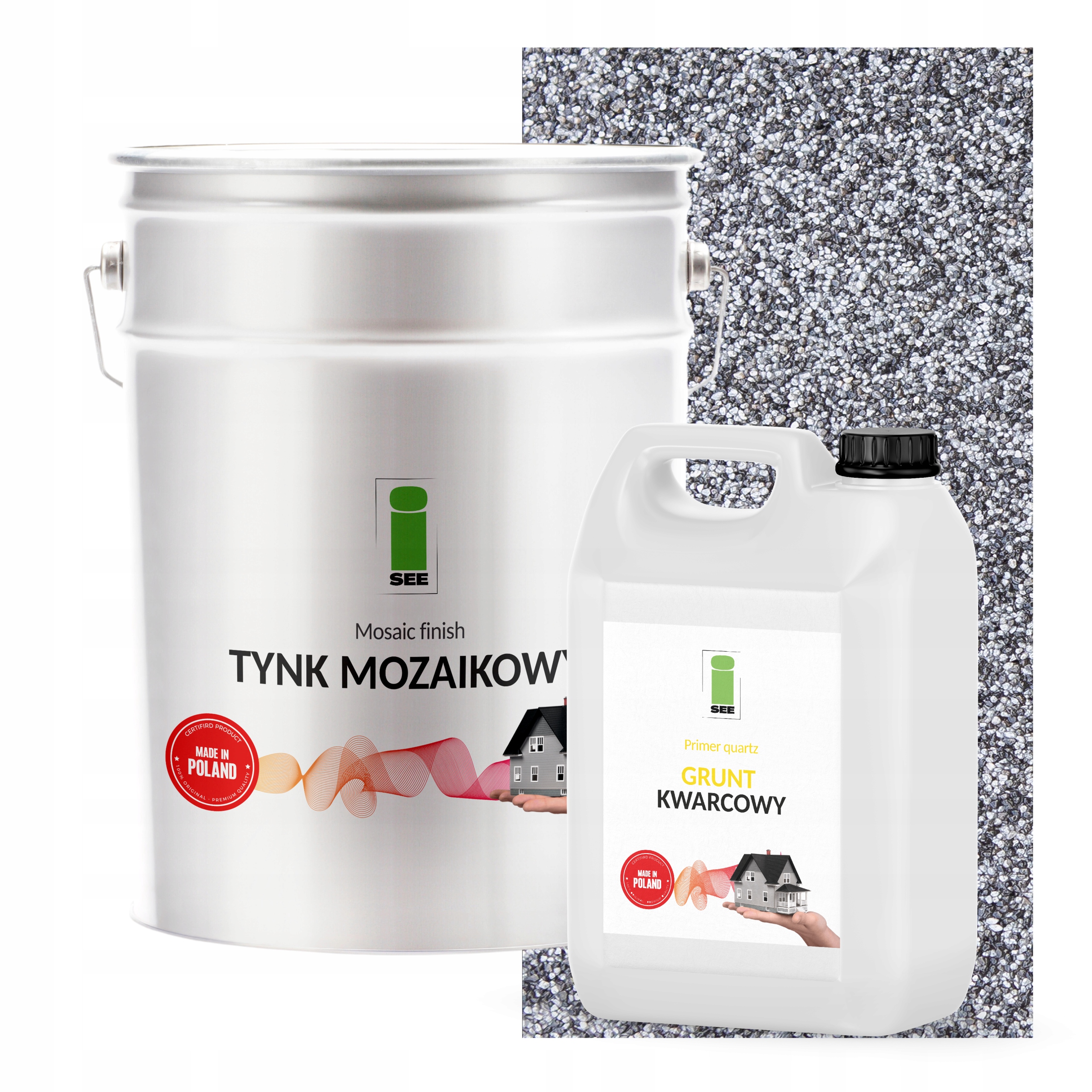 Mozaiková Omietka Živicová Šedá Základný Náter Vo Farbe 25Kg Sada Na 6,6 m2