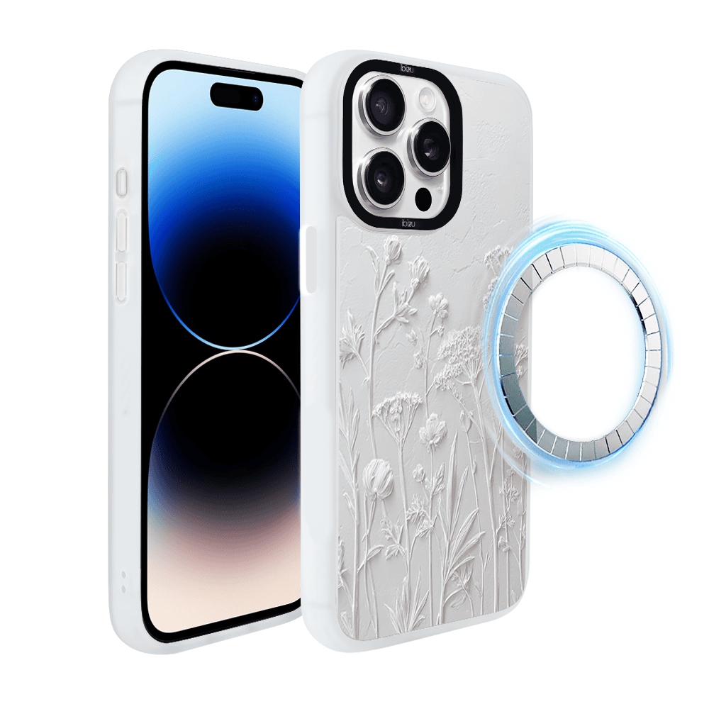 Pouzdro pro iPhone 14 Pro Max Ibizu DropGuard Matt s MagSafe, sušené květy