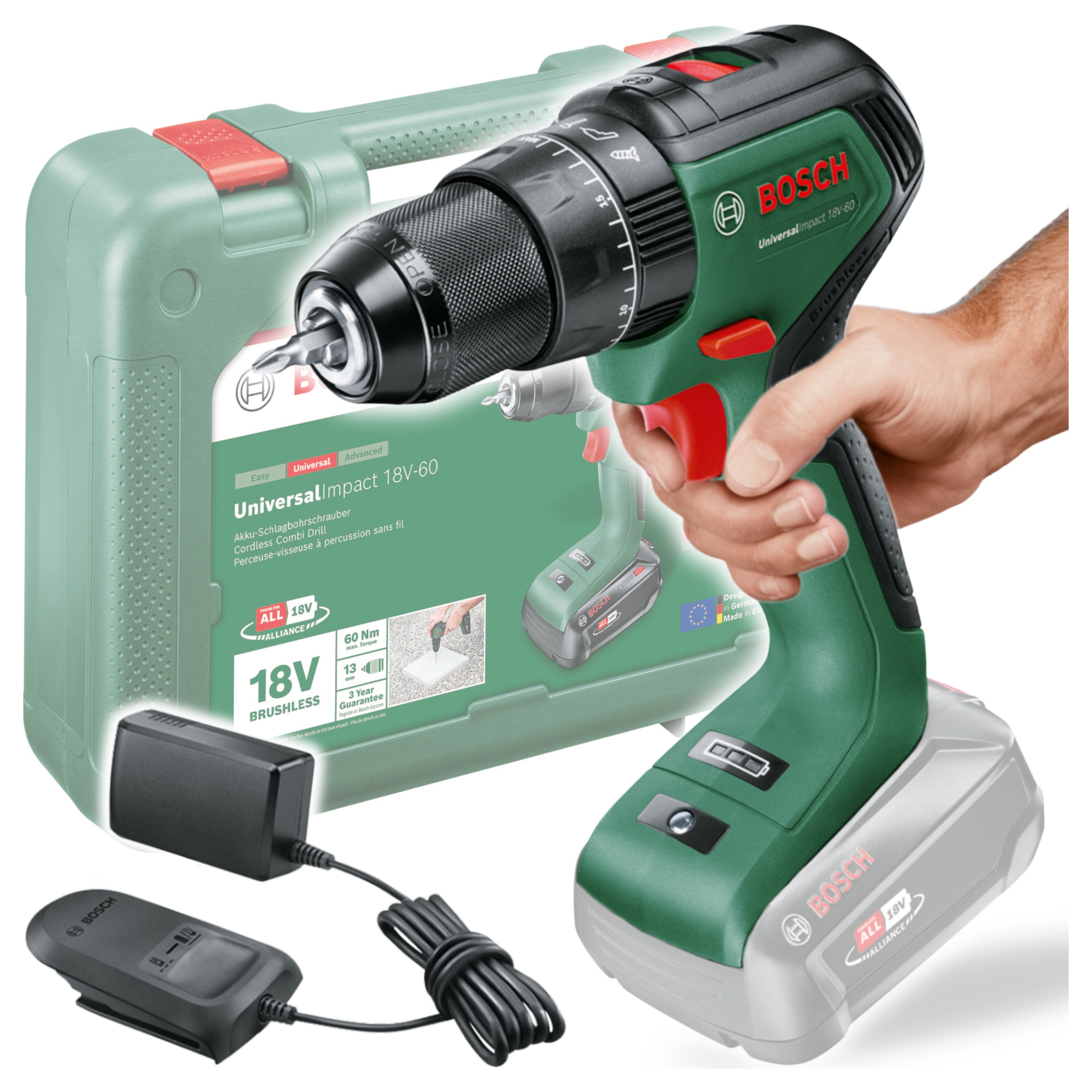 Bosch Diy UniversalImpact 18V-60 Wiertarko-wkrętarka udarowa 06039D7101