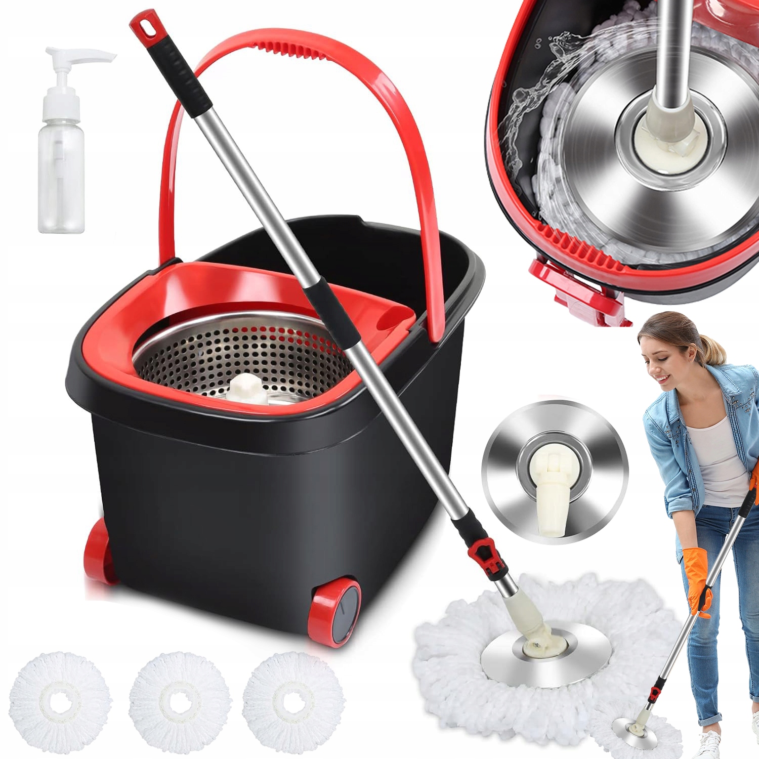 Levně Rotační Mop S Kbelíkem 2V1, Velmi Savý A Snadno Se Čistí