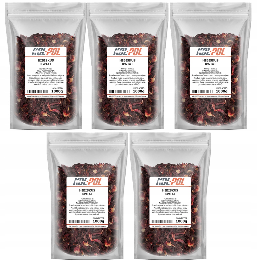 Levně Sušený Ibišek 5 kg Ibiškový květ přírodní malva čaj kvalita Kol-Pol
