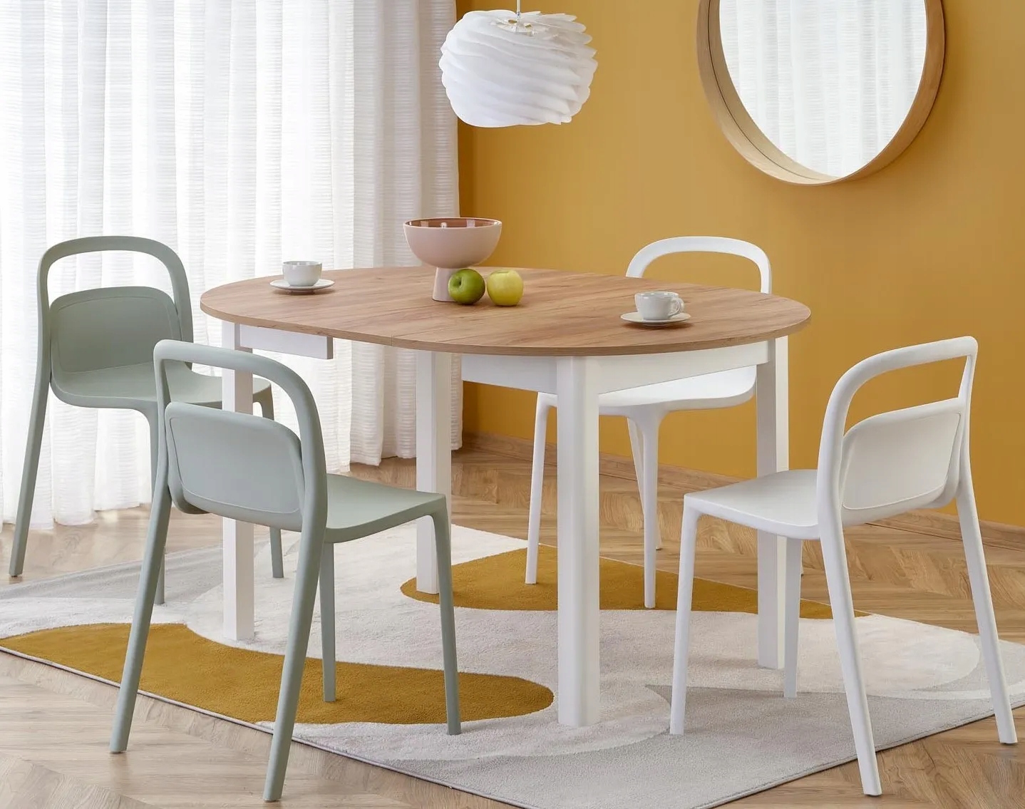 Stół Okrągły Ringo 102 cm Dąb Craft Biały Halmar – Nowoczesny Do Jadalni