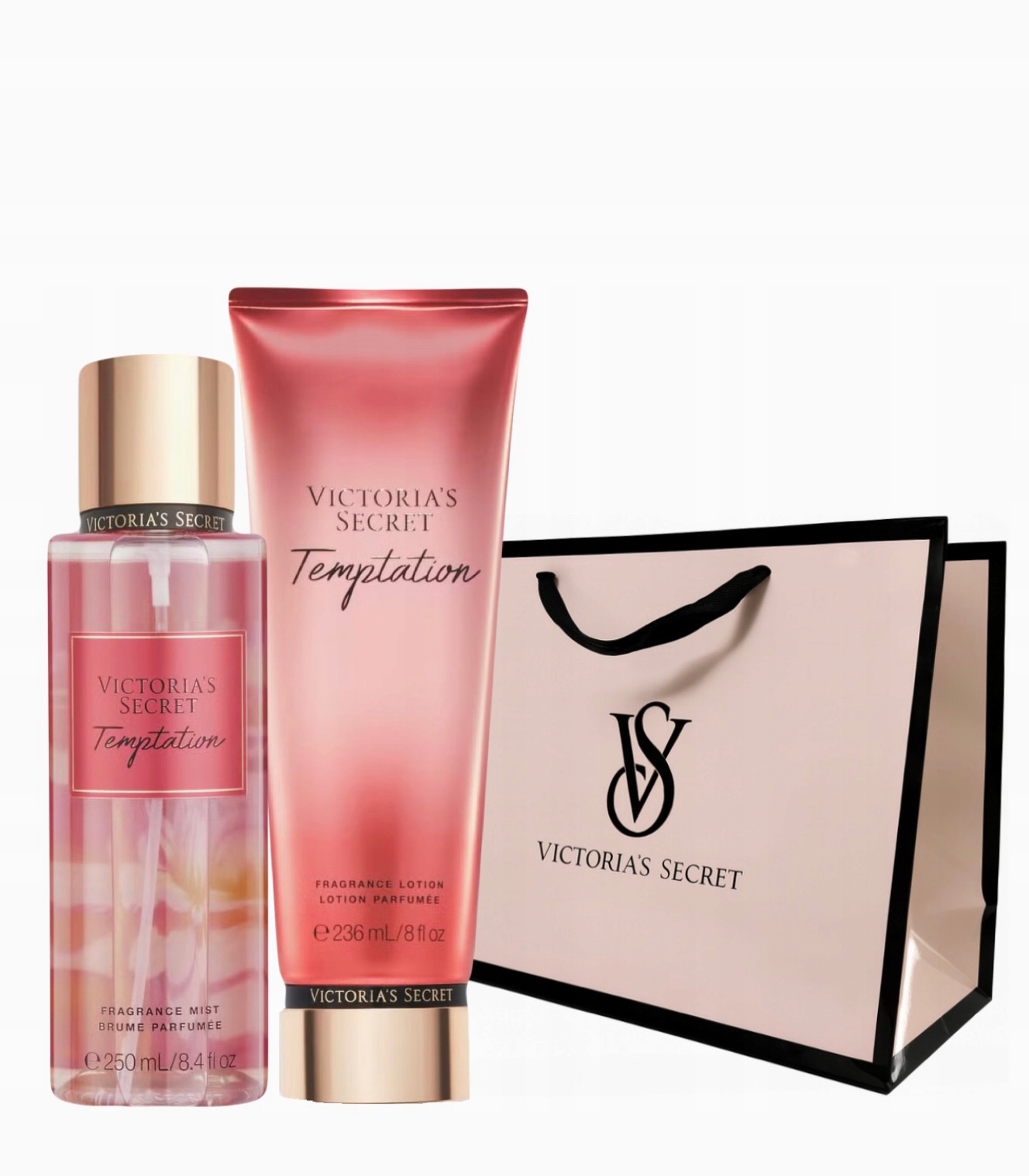 Zestaw Victoria's Secret Temptation balsam mgiełka torebka