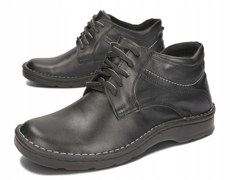 TRZEWIKI PÓŁBUTY MĘSKIE SKÓRA 254 CZARNY 39 Model TRZEWIKI