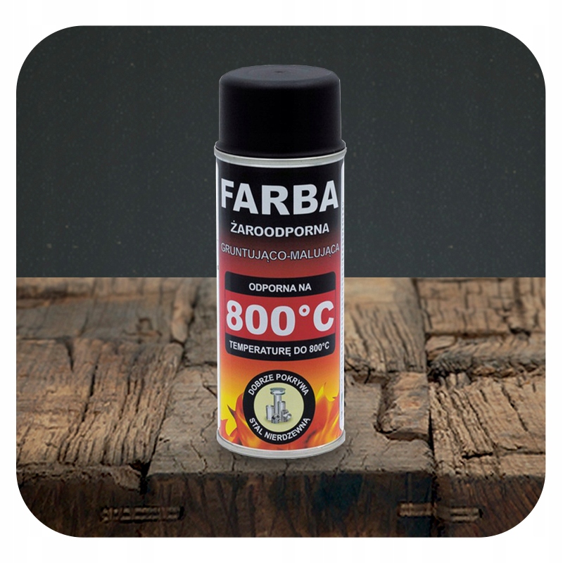 FARBA ŻAROODPORNA W SPRAYU DO GRILLA KOMINKA PIECA 400 ML HANSA CZARNA Kod producenta HA/F/910