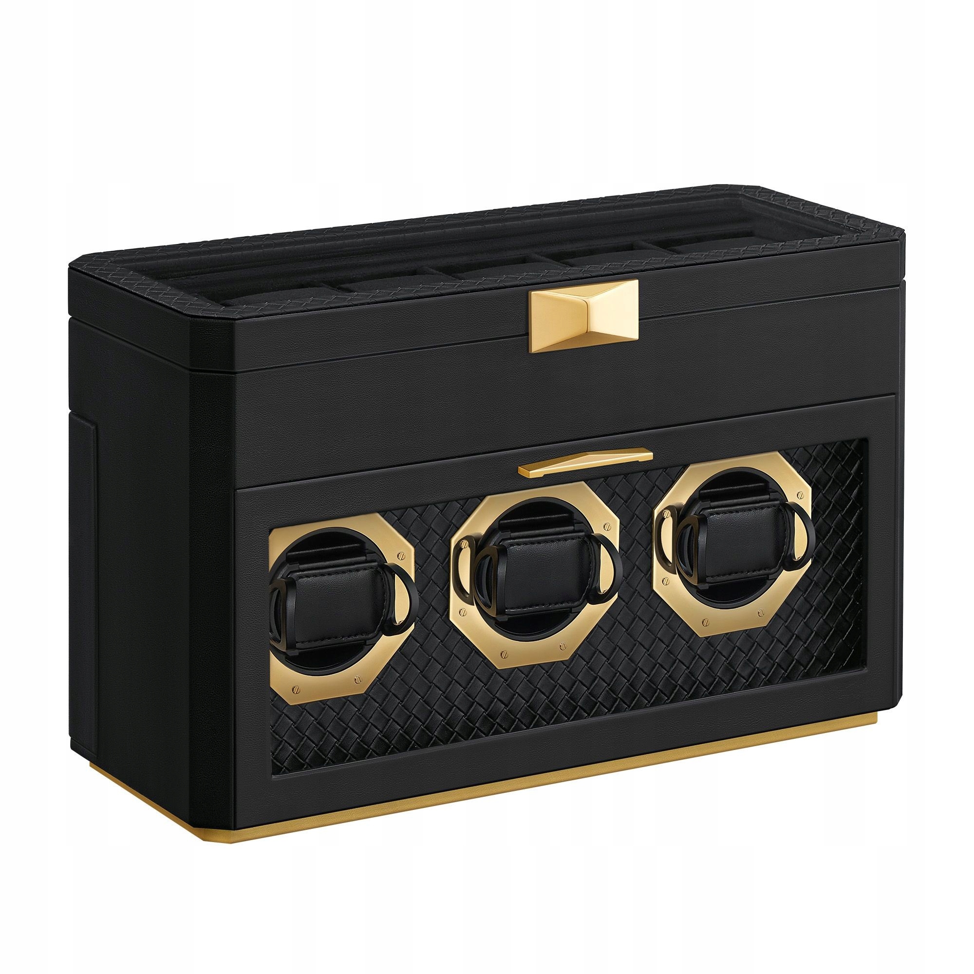 9-slotový organizér na hodinky, exkluzivní kufřík pro sběratele, černý