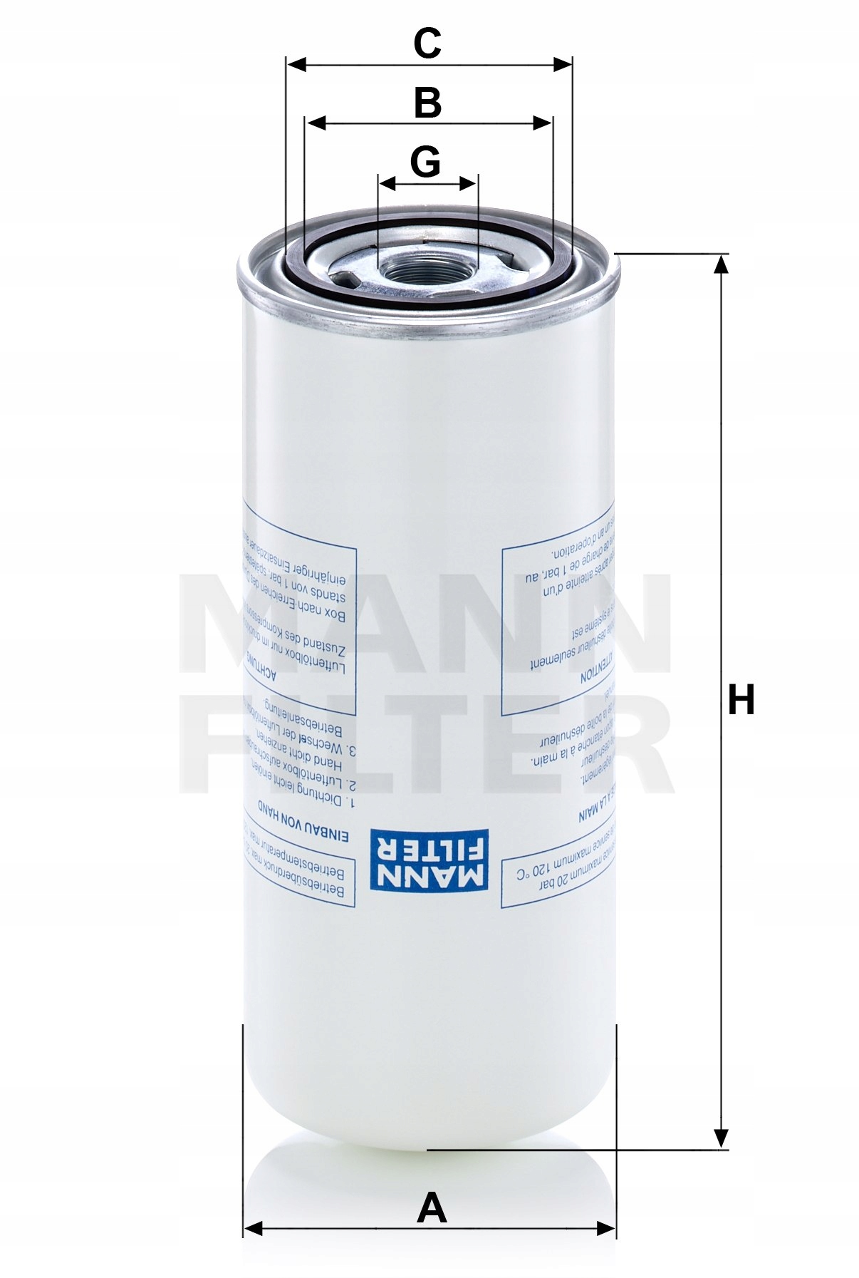 Filtr oleju MANN-FILTER LB 962/8