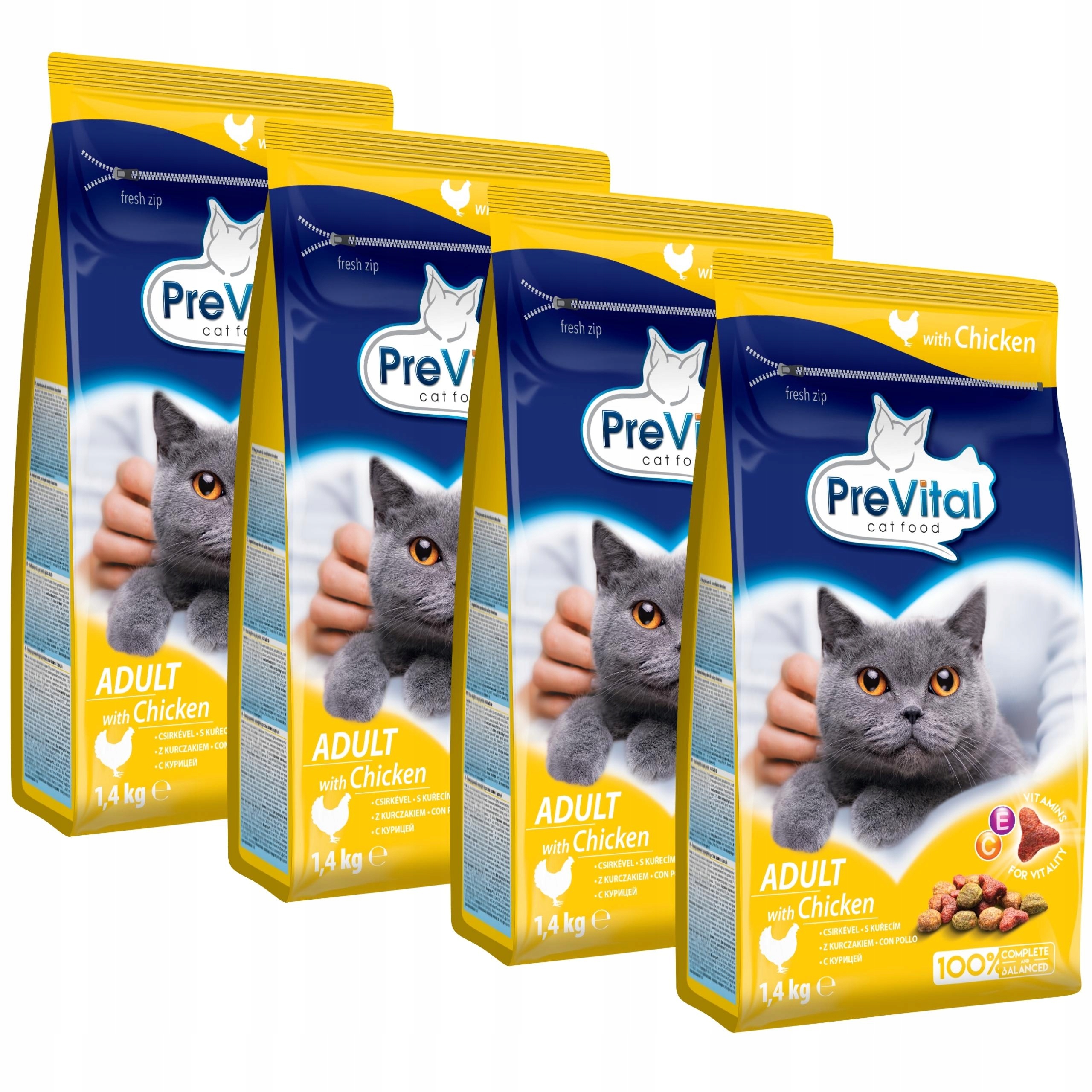 Suché Krmivo Pro Pro Kočky Krmivo 1,4 Kg X 4 Prevital