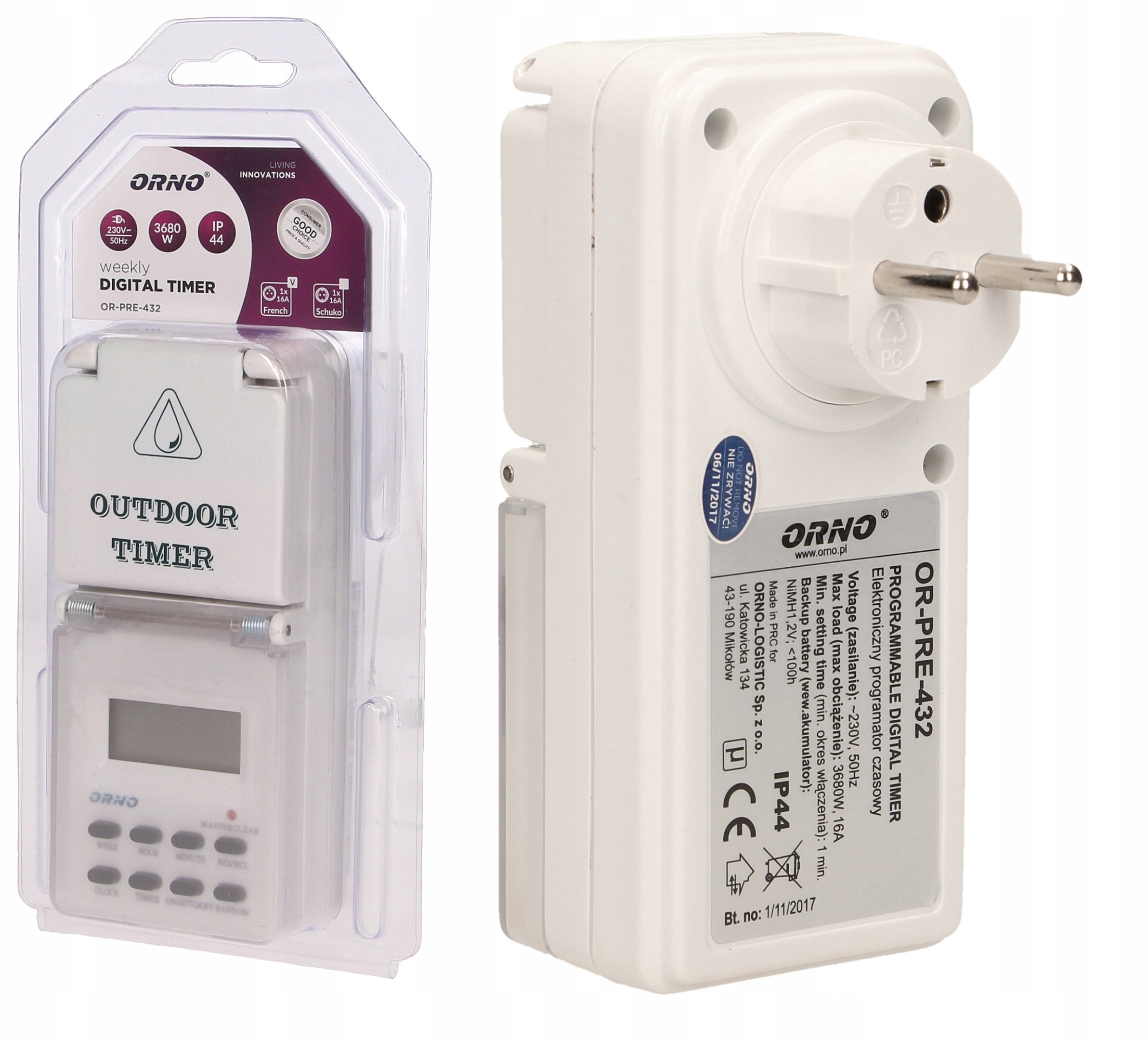 Programator czasowy 8 programów OR-PRE-432