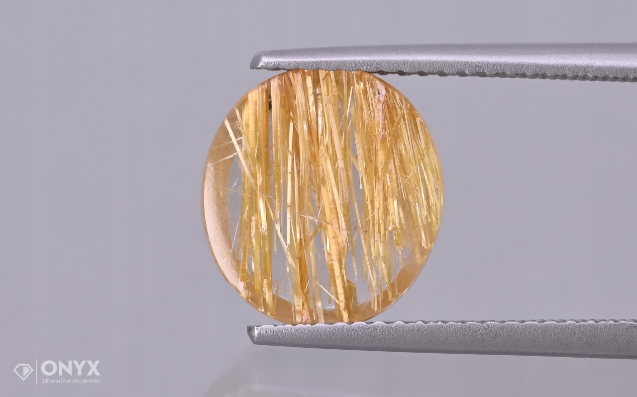 Křemen s rutilem mělký ovál 11x10,5 mm