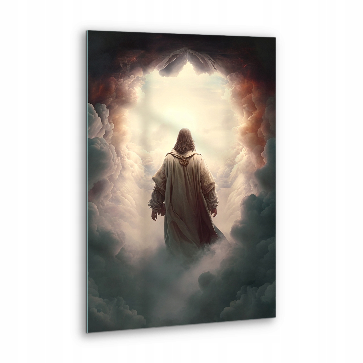 Foto-Obraz Sklo Ježíš v nebi mraky