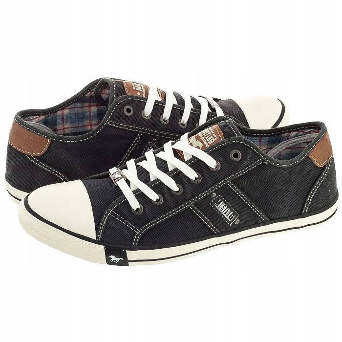 

Buty Męskie Trampki Mustang 36A031 Czarne Krótkie