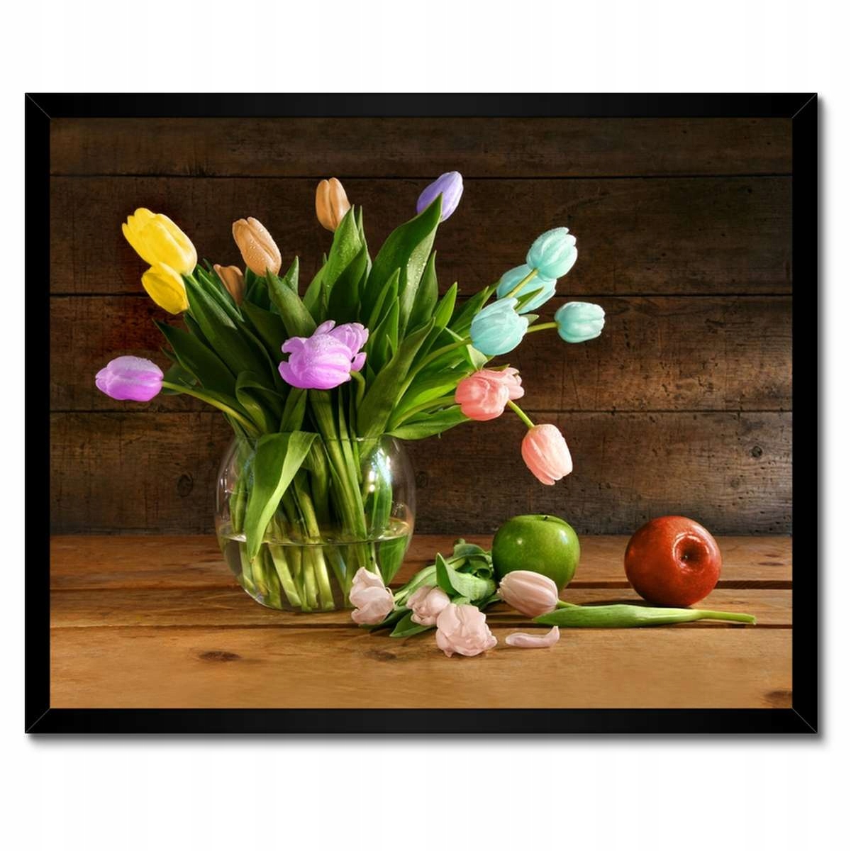 Plakáty v rámu 50x40 Kytice Barevné tulipány