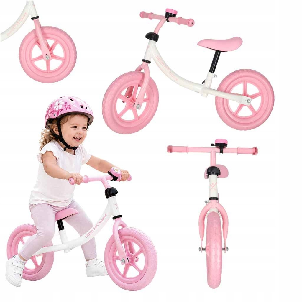 Rowerek Biegowy Trike Fix Balance z Dzwonkiem Różowy 2+ Eva