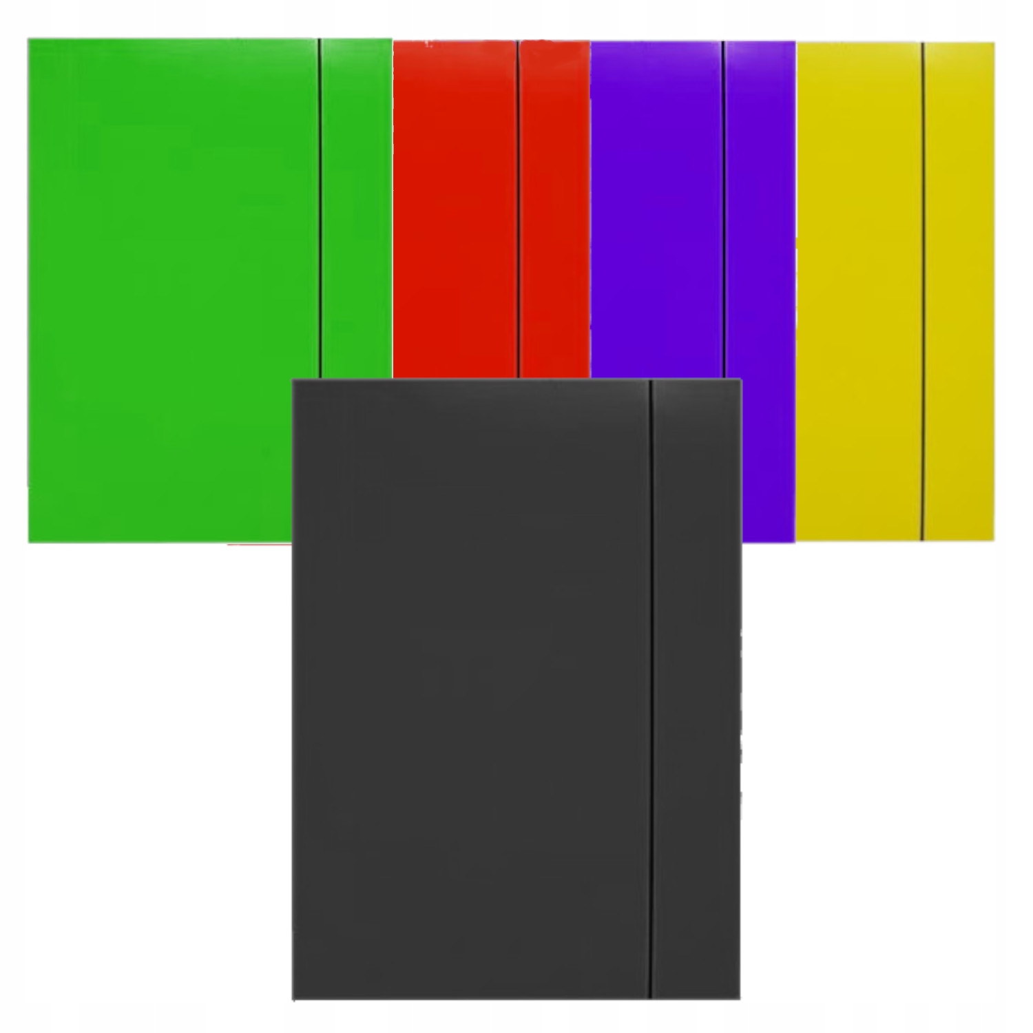 Zestaw 5 teczek formatu A4 RÓŻNE KOLORY papierowych na dokumenty do BIURA