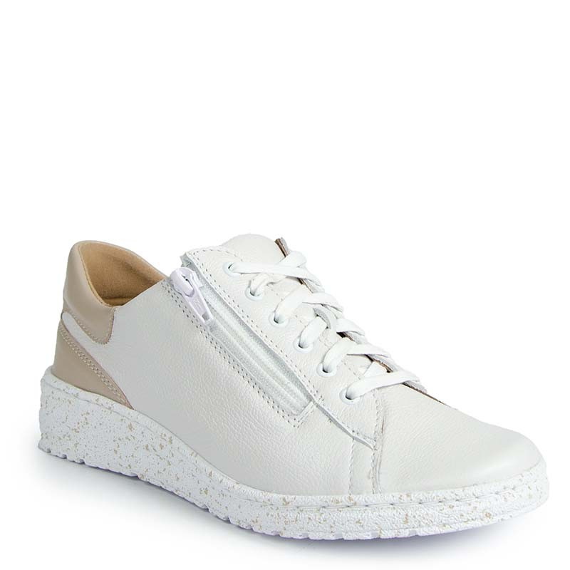 Wasak 0720 Bílé Kožené Tenisky S Lehkým Zipem 39