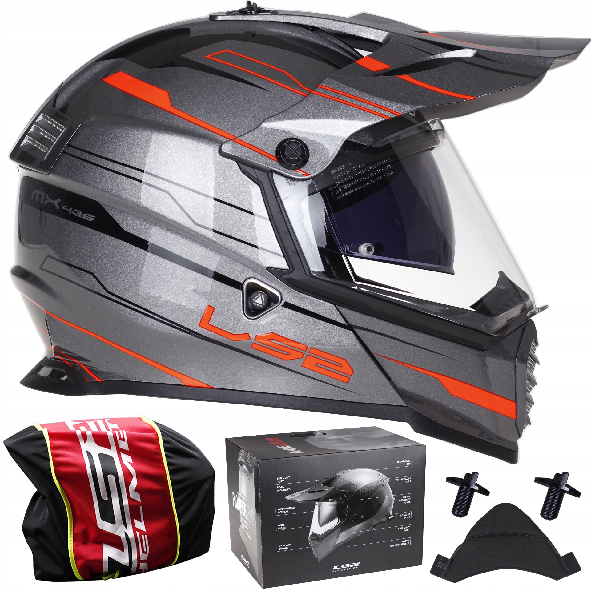 

LS2 MX436 Pioneer Evo knight orange Kask Cross Atv