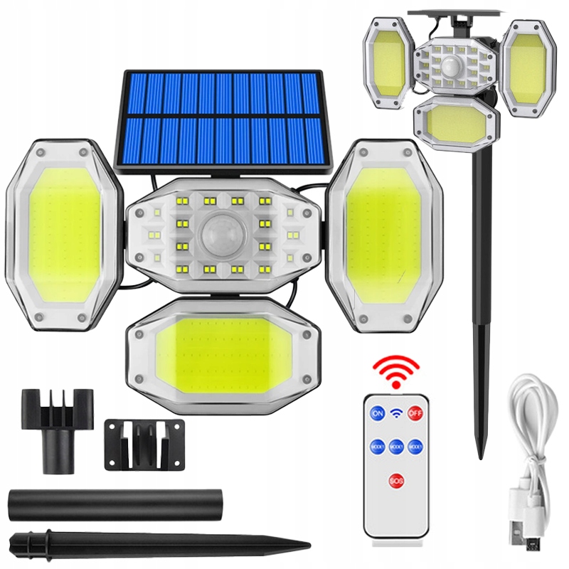 LAMPA OGRODOWA SOLARNA WBIJANA W ZIEMIE I ŚCIANE