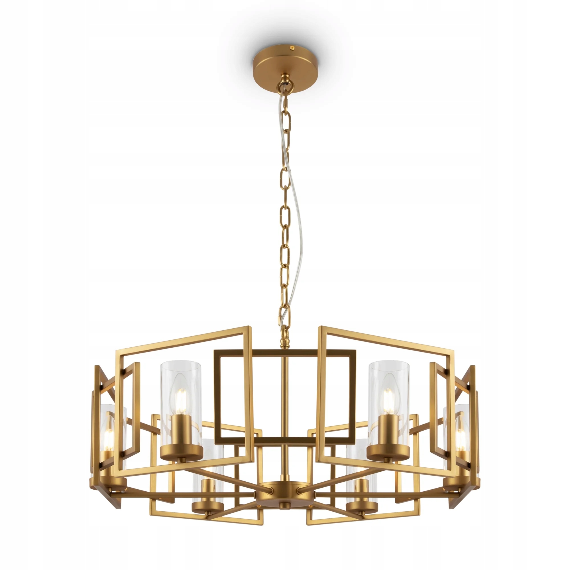 Závesná lampa zlatý luster klasický okrúhly na reťazi 6 bodov Maytoni