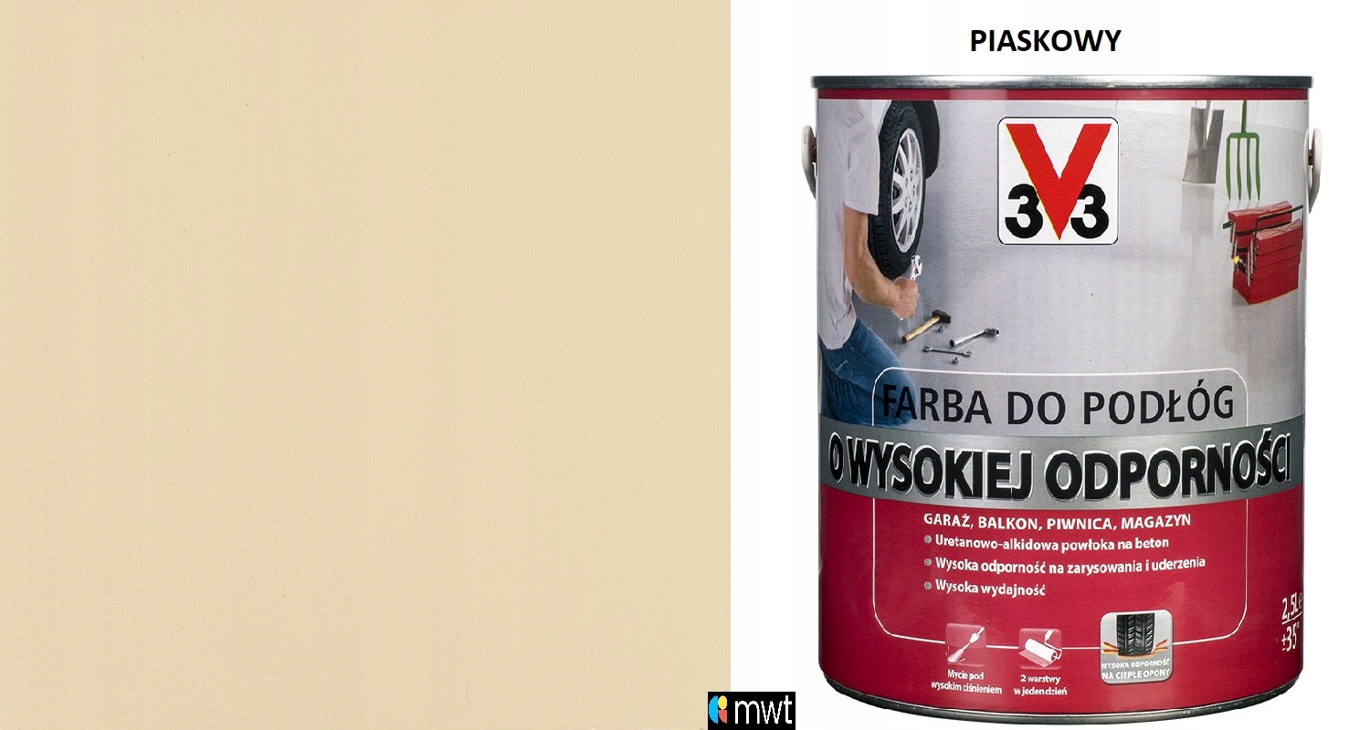 V33 FARBA DO PODŁÓG WYS. ODPORNOŚĆ 2,5l PIASKOWY EAN (GTIN) 3153890186617