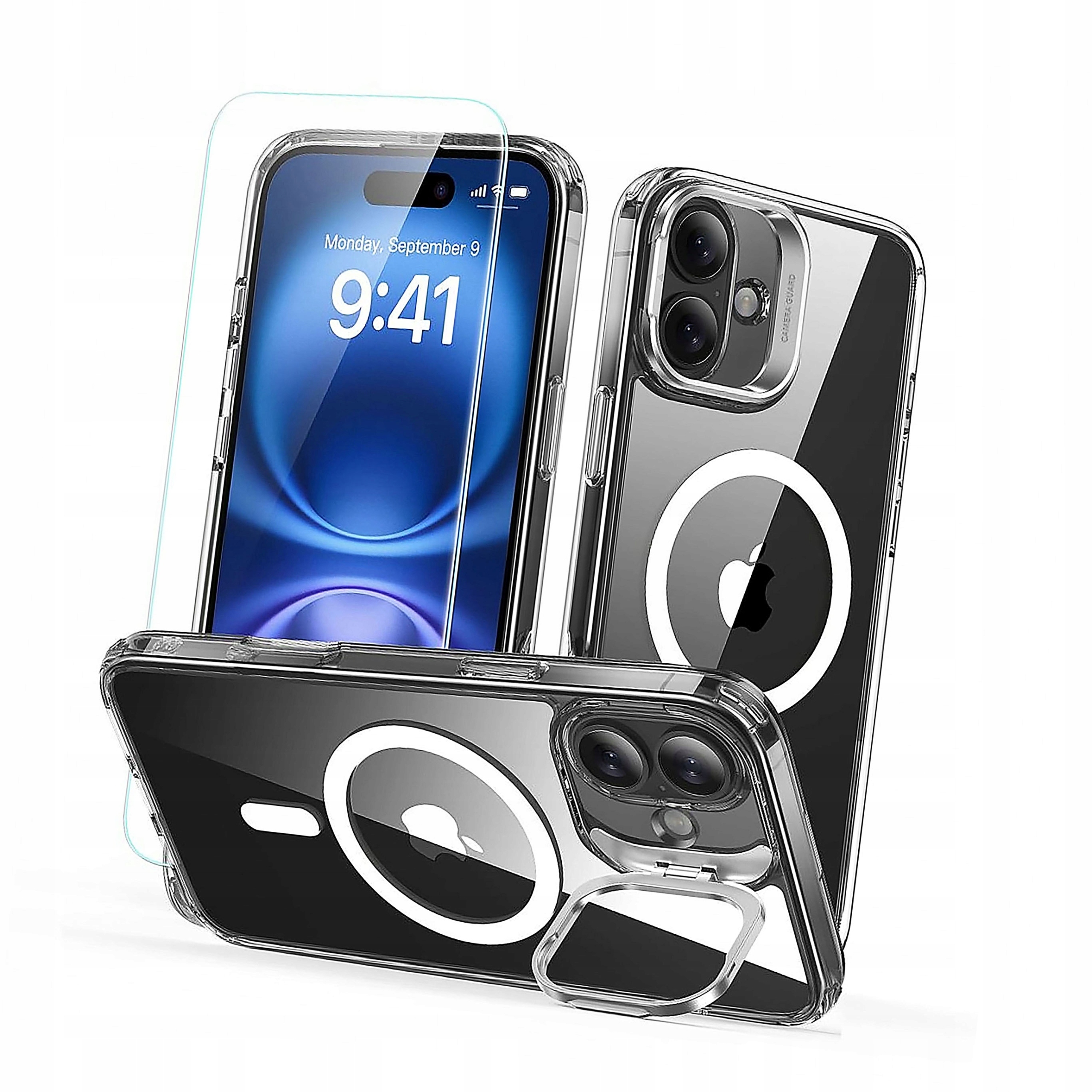 Etui Esr Classic Hybrid Kickstand Halolock MagSafe Szkło do iPhone 16