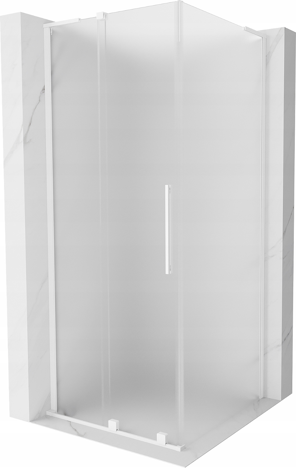 Mexen Velar L sprchový kout 90x90 cm, matné sklo, bílý profil