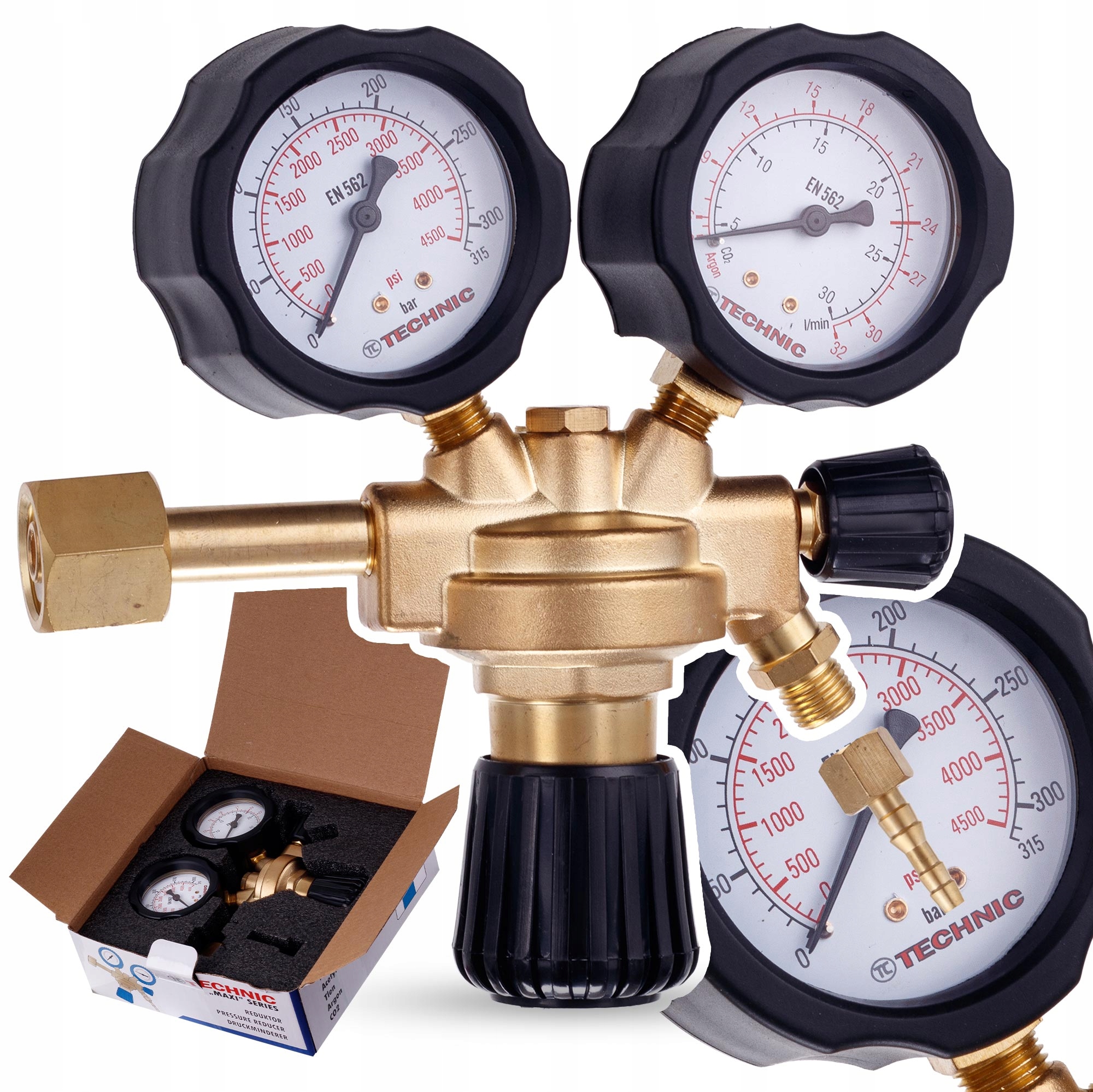 Reduktor Pro Plynovou Láhev Argon CO2 Směs Mig Mag Tig Ventil Na Láhev